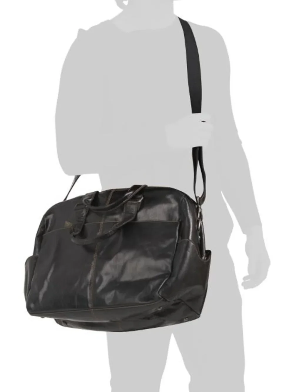 JACK GEORGES Buffalo Leather Voyager Hand Stained Duffle
